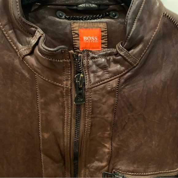 Hugo Boss Vintage Distressed Leather Jacket - Picture 6 of 13
